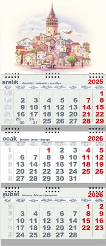 Galata Kulesi 2026 Gemici Duvar Takvimi