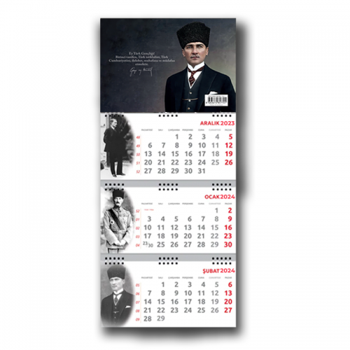 2024 Atatürk Gazi Duvar Takvimi