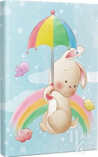 Çizgili Defter Şemsiyeli Tavşan - Halkkitabevi