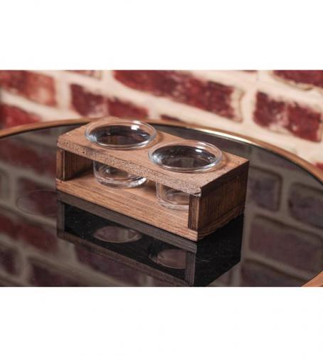 2'Li Ahşap T-Lıght Cam Mumluk - Halkkitabevi