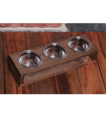 3'Lü Ahşap T-Lıght Cam Mumluk - Halkkitabevi