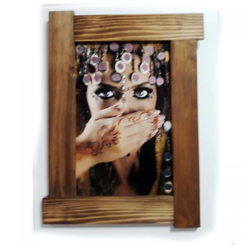 3D Oryantal Kadın Ahşap Tablo - Halkkitabevi