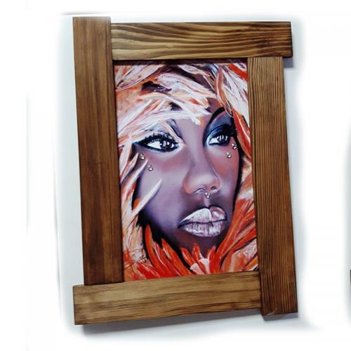 3D Siyahi Kadın Ahşap Tablo - Halkkitabevi