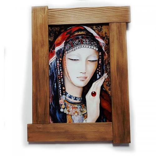 3D Yüzük ve Kadın Ahşap Tablo - Halkkitabevi