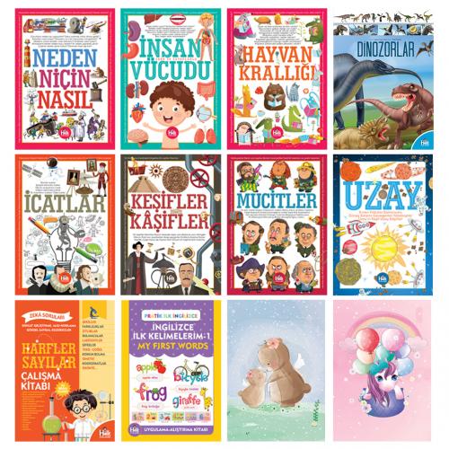 İlk Bilgilerim Kütüphanesi 10 Kitap ve 2 Defter - Halkkitabevi