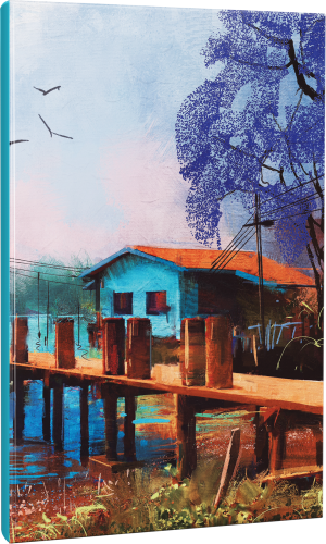 İskele - Manzara Temalı 64 Sayfa Çizgili Okul Defteri