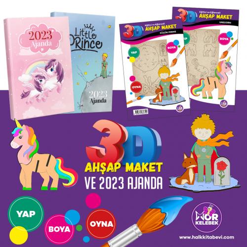 İkili Ahşap Maket ve İkili Ajanda Seti