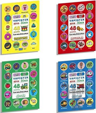 İlk Kelimelerle Yapıştır Boya Öğren Seti (4 Kitap Takım) - Halkkitabev