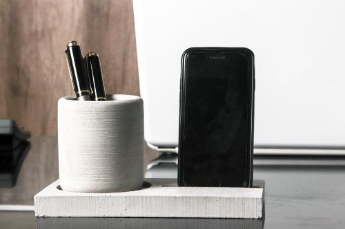 HK Dekor 2'li Beton Kalemlik ve Telefon Tutucu - Halkkitabevi