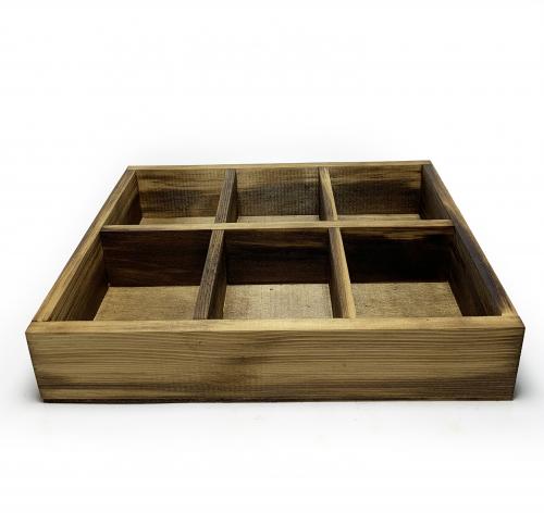 6 Gözlü Masif Ahşap Saksılık