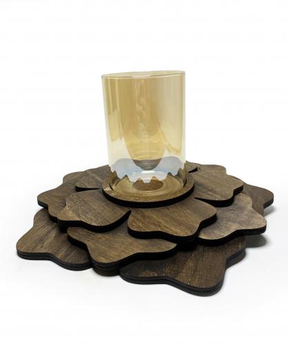 3 Kat Çiçek Camlı Mumluk - Halkkitabevi