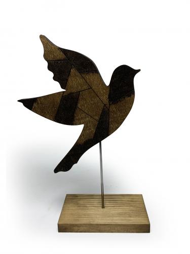 Ayaklı Ahşap Tonlamalı Güvercin - Halkkitabevi