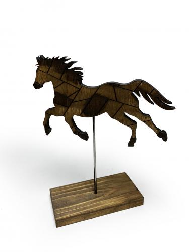 Ayaklı Ahşap Tonlamalı Koşan At - Halkkitabevi