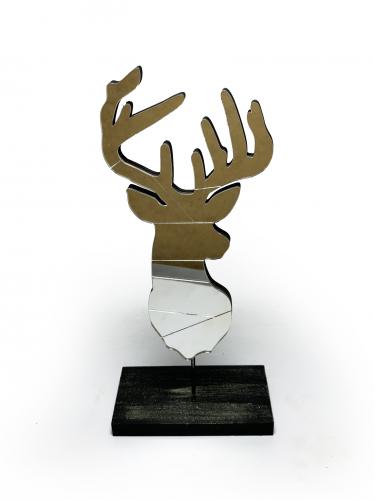 Ayaklı Gümüş Rengi Aynalı Geyik