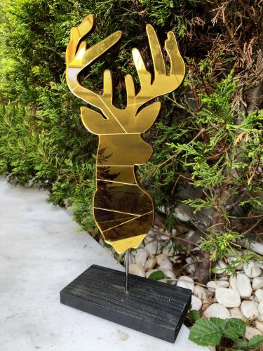 Ayaklı Altın Rengi Aynalı Geyik - Halkkitabevi