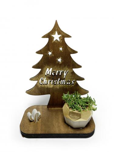 Merry Christmas Temalı Dekoratif Saksılık - Halkkitabevi