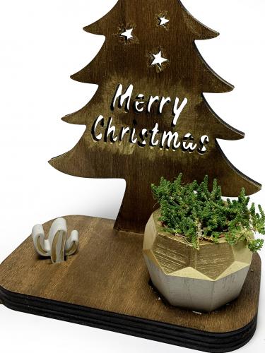 Merry Christmas Temalı Dekoratif Saksılık - Halkkitabevi