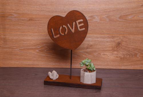 HK Dekor Love Standlı Beton Saksı - Halkkitabevi