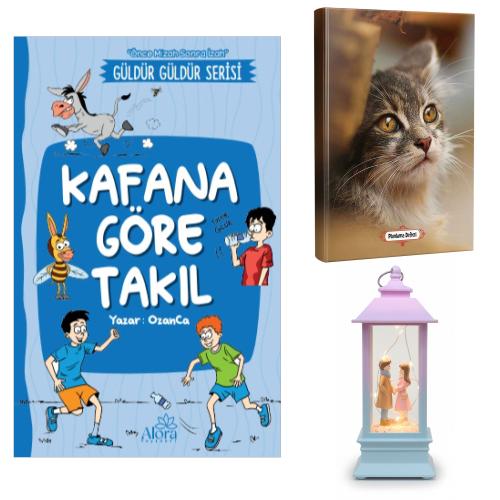 Kafana Göre Takıl - Minik Kedi Planlama Defteri ve El Ele Aşk Fener Tipi Işıklı Kar Küresi