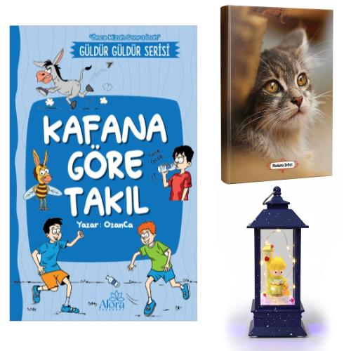Kafana Göre Takıl - Minik Kedi Planlama Defteri ve Küçük Prens Sokak Lambası Fener Tipi Işıklı Kar Küresi