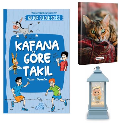 Kafana Göre Takıl - Şaşkın Kedi Planlama Defteri ve Ayıcıklı Kız Fener Tipi Işıklı Kar Küresi