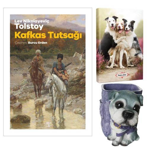 Kafkas Tutsağı - Tolstoy ve Dekoratif Köpek Kalemlik - Neşeli Dostlar Planlama Defteri