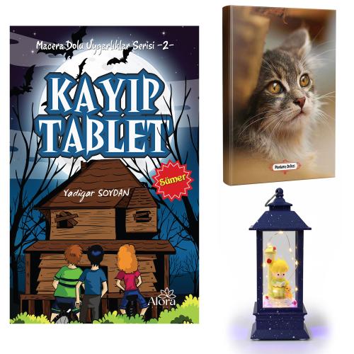 Kayıp Tablet - Minik Kedi Planlama Defteri ve Küçük Prens Sokak Lambası Fener Tipi Işıklı Kar Küresi