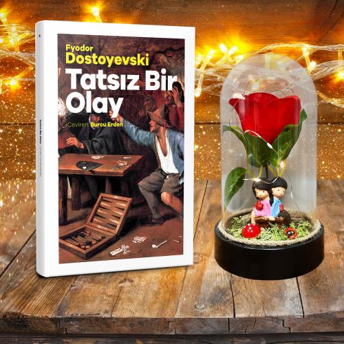 Kırmızı Gül ve Sevgililer Teraryum Hediye Seti - Tatsız Bir Olay Dünya Klasiği