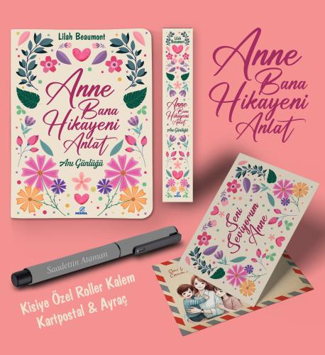 Kişiye Özel Anne Bana Hikayeni Anlat Ayraç Kartpostal Kalem - Gri