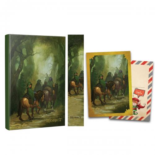 Kişiye Özel Kartpostallı Hediye Seti - 1 Hobbit 128 Sayfa Defter 1 Kartpostal 1 Ayraç