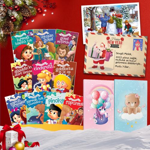 Kişiye Özel Kartpostallı -  Resimli Dünya Klasikleri Seti - 10 Kitap 2 Defter