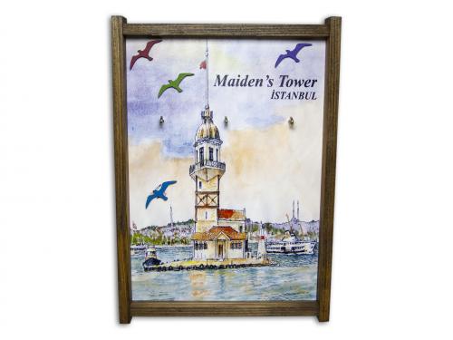 Kız Kulesi Temalı Tablo Anahtarlık Kutusu
