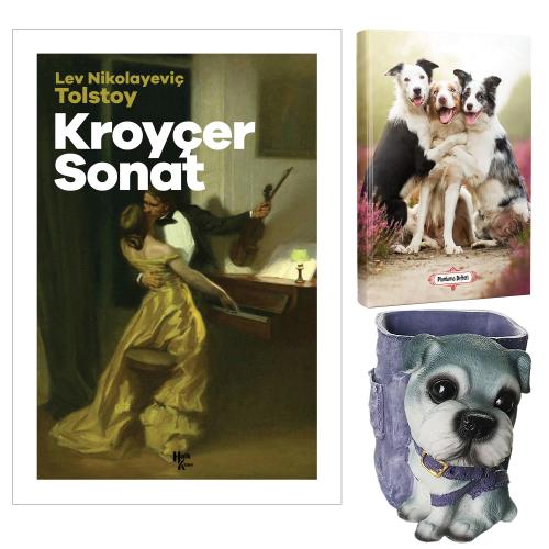 Kroyçer Sonat - Tolstoy ve Dekoratif Köpek Kalemlik - Neşeli Dostlar Planlama Defteri