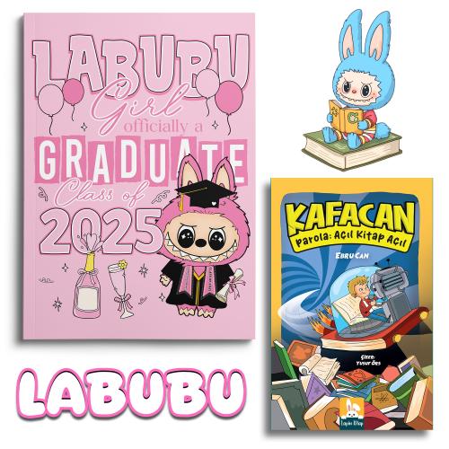 Labubu Graduate Defter ve Kafacan Parola Açıl Kitap Açıl