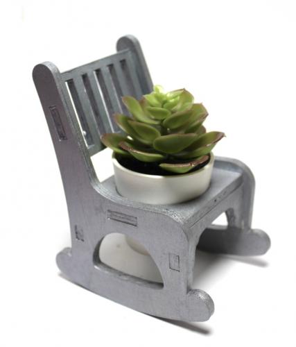 Lora Beton Saksılı Sallanan Sandalyeli Çiçeklik, Gümüş