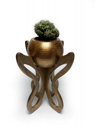 Marta Ahşap Ayaklı Beton Saksı Seri 1 - Halkkitabevi