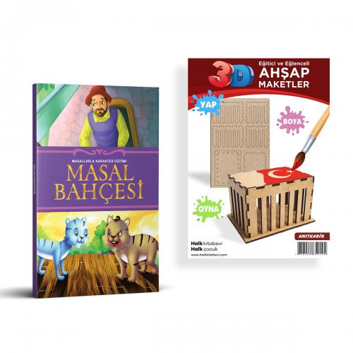 Masal Bahçesi + Anıtkabir Ahşap Boyama - Halkkitabevi