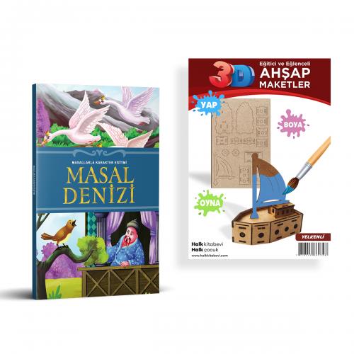 Masal Denizi + Yelkenli Ahşap Boyama