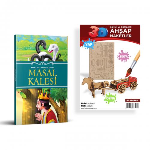 Masal Kalesi + At Arabası Ahşap Boyama - Halkkitabevi