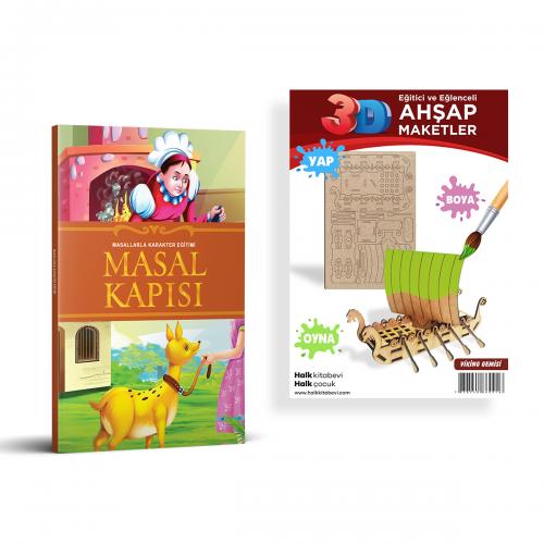 Masal Kapısı + Viking Gemisi Ahşap Boyama