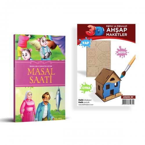 Masal Saati + Küçük Ev Ahşap Boyama