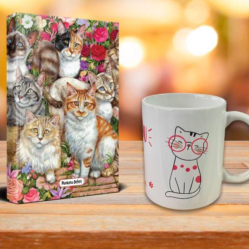 Meraklı Kediler Ajanda Sevimli Kedi Kupa Seti - Halkkitabevi
