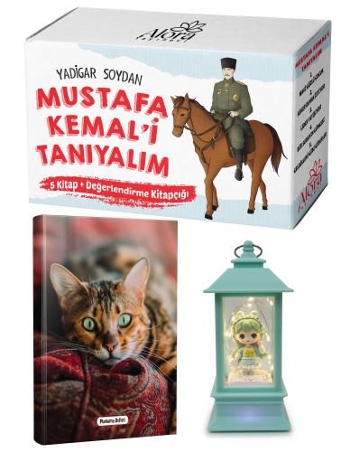 Mustafa Kemali Tanıyalım 5 Kitap - Şaşkın Kedi Planlama Defteri ve Tavşanlı Kız Fener Tipi Işıklı Kar Küresi