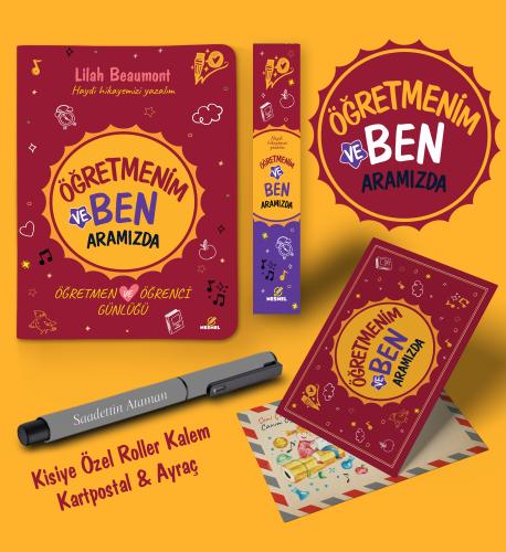 Öğretmenim ve Ben Aramızda Ayraç Kartpostal Kalem - Gri