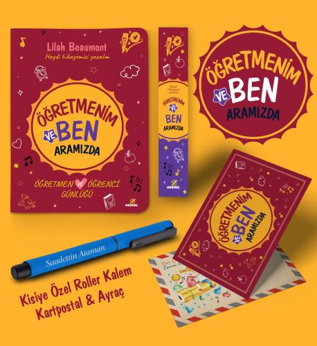 Öğretmenim ve Ben Aramızda Ayraç Kartpostal Kalem - Mavi