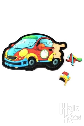 Otomobil Ahşap Puzzle 18 Parça