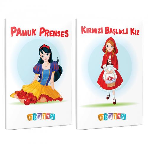 Pamuk Prenses ve Kırmızı Başlıklı Kız 2'li 64 Sayfa 13,5x19,5 Okul Defteri Seti