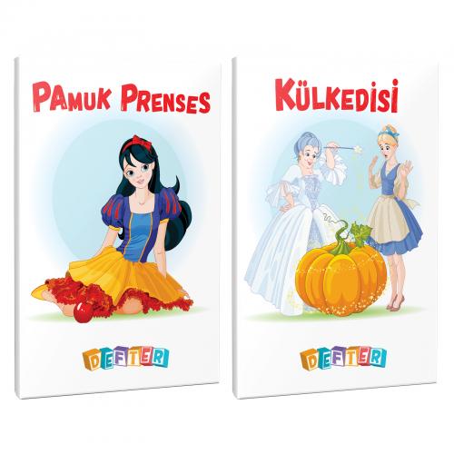 Pamuk Prenses ve Külkedisi 2'li 64 Sayfa 13,5x19,5 Okul Defteri Seti