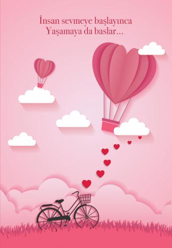 Pembe Gökyüzü 13,5x19,5cm Çizgili Defter 128 Sayfa - Halkkitabevi