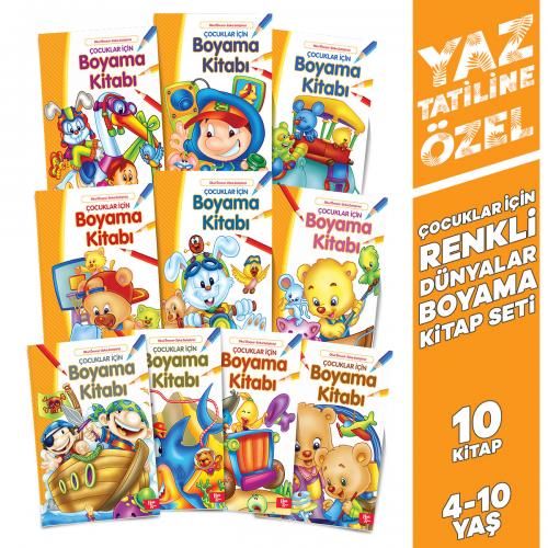Yaz'a Özel Renkli Dünyalar Boyama Seti- 10 Kitap - Halkkitabevi
